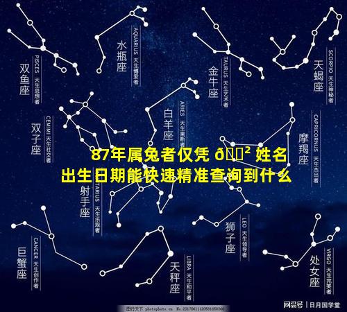87年属兔者仅凭 🌲 姓名出生日期能快速精准查询到什么